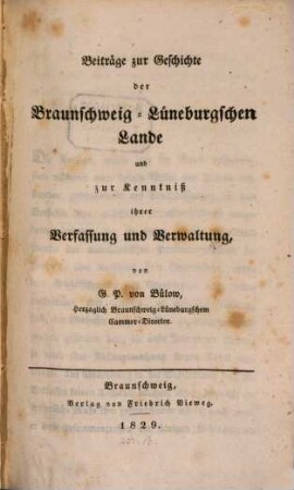 Beiträge zur Geschichte der Braunschweigisch-Lüneburgischen Lande