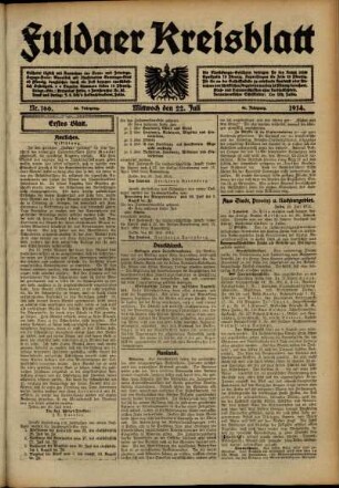 Ausgabe vom Mittwoch, den 22. Juli 1914.