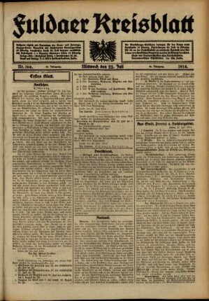Ausgabe vom Mittwoch, den 22. Juli 1914.