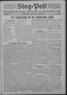 Sieg-Post : Lokal-Anzeiger für den Kreis Altenkirchen, den oberbergischen Kreis, für Siegerland und Westerwald