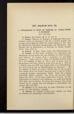 1. Stellungskampf im Artois und Aufmarsch zur "Großen Schlacht in Frankreich"