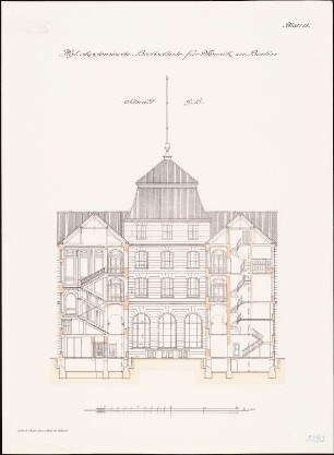 Hochschulen für Bildende Künste und für Musik, Berlin-Charlottenburg: Hochschule für Musik: Querschnitt 1:100