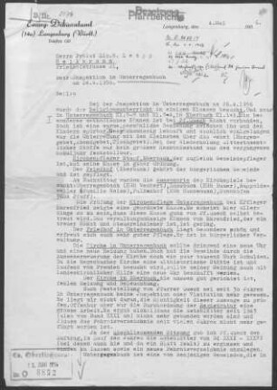 Unterregenbach-Eberbach mit Laßbach und Sonnhofen: Inspektionsbericht 1956