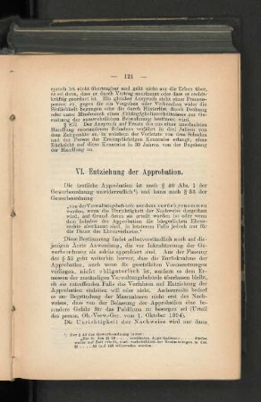 VI. Entziehung der Approbation.