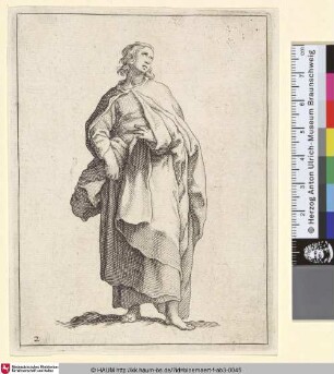 [A draped young Man; Junger Mann mit langem Gewand, den Kopf nach rechts geneigt]