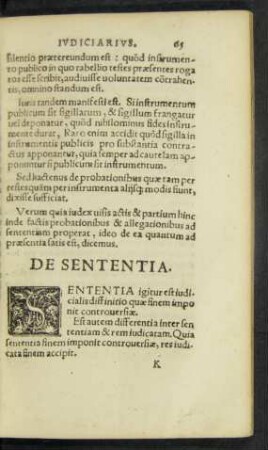 De Sententia.