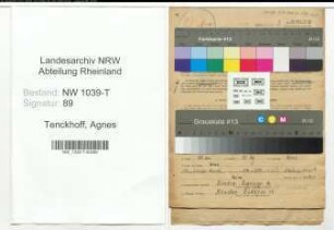 Entnazifizierung Agnes Tenckhoff , geb. 18.11.1911 (Arzthelferin)