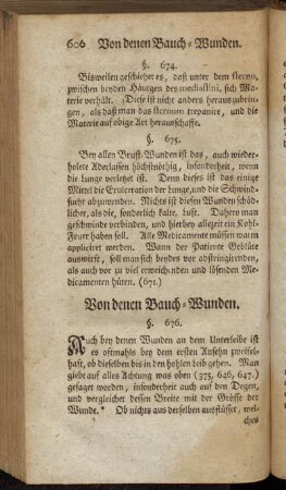 Von denen Bauch-Wunden. §. 676. - §. 703.