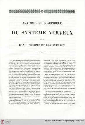Anatomie philosophique du système nerveux compare dans l'homme et les animaux