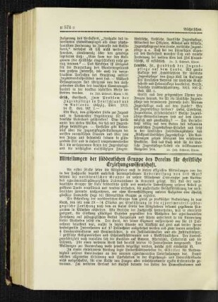 Mitteilungen der süddeutschen Gruppe des Vereins für christliche Erziehungswissenschaft