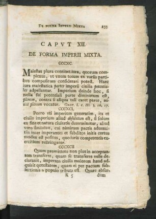 Caput XII. De Forma Imperii Mixta