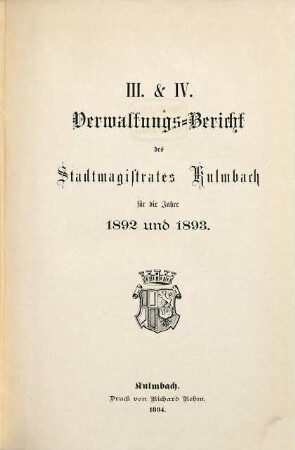 Verwaltungsbericht. 3/4. 1892/93 (1894)