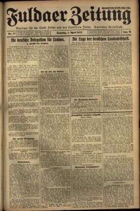 Erste Ausgabe vom Sonntag, den 03. April 1932.