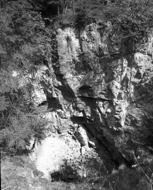 Muldenhammer-Tannenbergsthal-Gottesberg. Ehemaliger Bergbaustandort der SDAG Wismut. Pinge (bei den Bergbauhäusern)