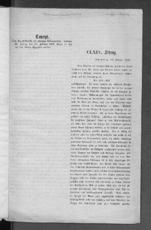 CLXIX. Sitzung.