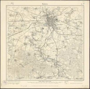 Meßtischblatt 54 : Bautzen, 1912 : Bautzen. - Aufgen. 1900, hrsg. 1904, einz. Nachtr. 1912. - 1:25000. - Leipzig, 1912. - 1 Kt.