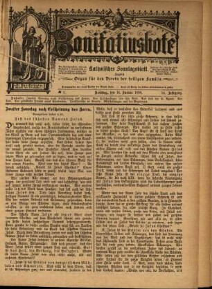 Erste Ausgabe vom Sonntag, den 16. Januar 1898.