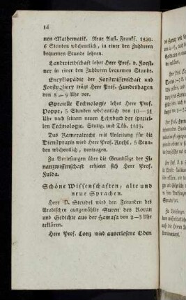 14-16, Schöne Wissenschaften, alte und neue Sprachen