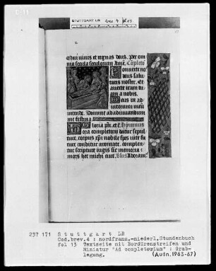 Stundenbuch — Grablegung, Folio 13recto
