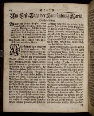 Am Fest-Tage der Heimsuchung Mariae