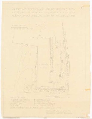 Medizinische Fakultät der Universität Köln: Orthopädische Klinik: Bepflanzungplan für die Grünflächen an der S.Ö.-Seite: Grundriss 1:200