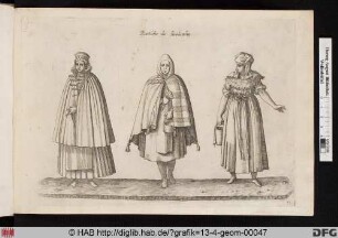 [Landfrauen aus Livland, in unterschiedlicher Kleidung. Kostümkunde.]