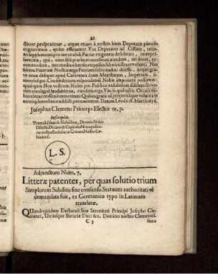 Adjunctum Num. 7.