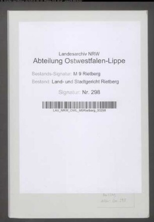 Erblasser: Neuwöhner, Anna Catharina, geb. Rodemann: Testament