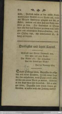 Dreißigstes und letztes Kapitel