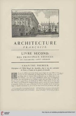 Livre second: Des principaux edifices du Fauxbourg Saint Germain