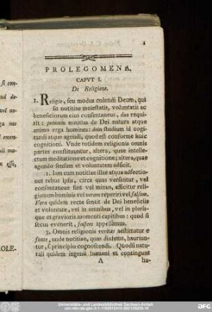 Caput I. De Religione.