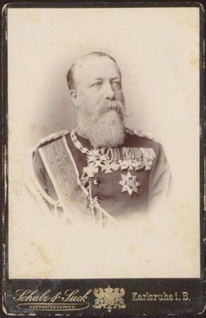Großherzog Friedrich I. in Uniform mit Auszeichnungen, Brustporträt.