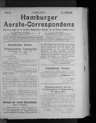 No. 14. 6. April 1913. 16. Jahrgang.