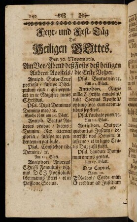 140-235, Feyr- und Fest-Täg Der Heiligen Gottes.