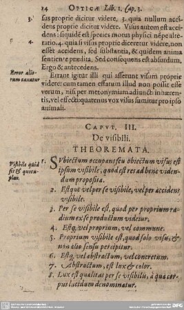 CAPUT III. De visibili.
