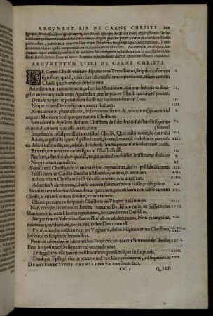 Argumentum Libiri De Carne Christi.