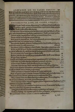 Argumentum Libiri De Carne Christi.