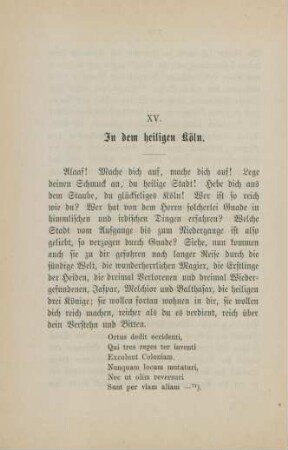 XV. In dem heiligen Köln