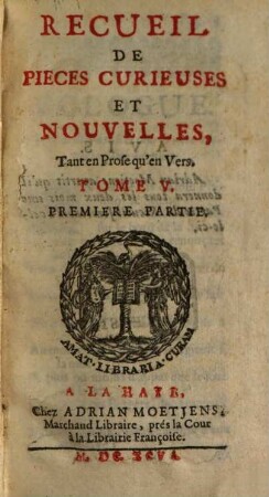 Recueil De Pieces Curieuses Et Nouvelles : Tant en Prosqu'en Vers, 5