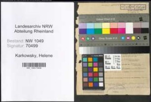 Entnazifizierung Helene Karkowsky , geb. 10.01.1892 (Lehrerin)