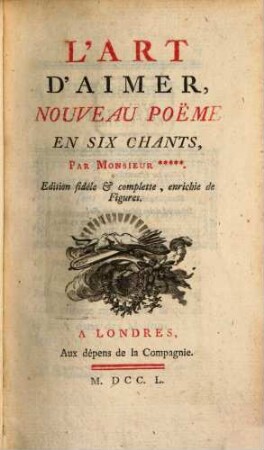 L' art d'aimer : nouveau poeme en six chants