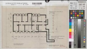 Lippstadt (Lippstadt) Erweiterungsbau des Amtsgerichts und Gefängnisses Grundriß Kellergeschoß - Gefängnis 1961 1 : 100 28,5 x 42 Zeichnung Staatshochbauamt Soest