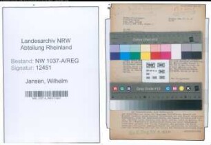 Entnazifizierung Wilhelm Jansen , geb. 25.08.1910 (Polizist)
