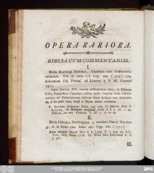 Opera Rariora. Biblia Cum Commentariis.