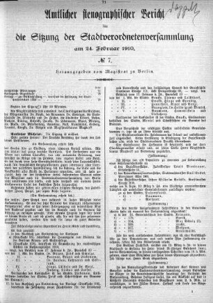 No. 7, 24. Februar 1910