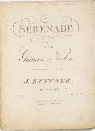 Sérénade pour guitarre & violon : ouevre 24