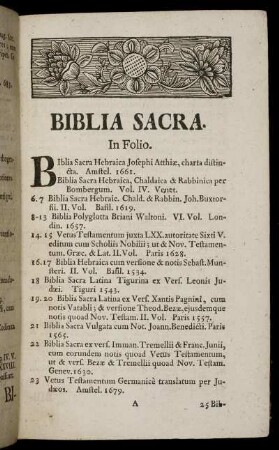Biblia Sacra.
