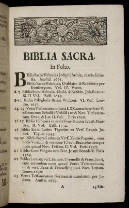Biblia Sacra.