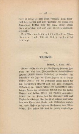 VI. Tolmein.
