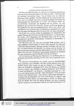 2. Monastisch geprägte Welt